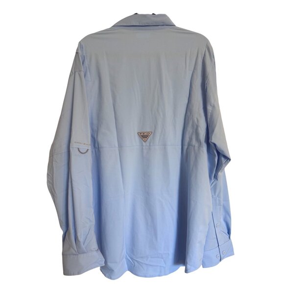 Columbia Tamiami II Shirt Men’s Size XL Tall Button Up Omni Shade Blue PFG 40 UP - Picture 4 of 11